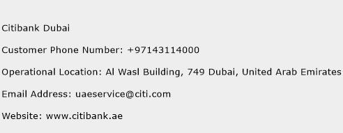 Citibank Dubai Phone Number Customer Service