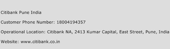 Citibank Pune India Phone Number Customer Service