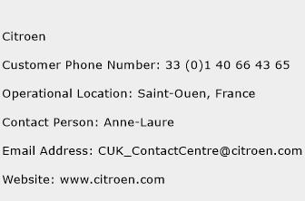 Citroen Phone Number Customer Service