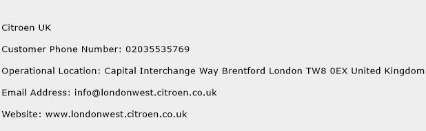 Citroen UK Phone Number Customer Service