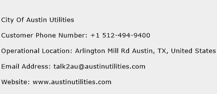 City Of Austin Utilities Phone Number Customer Service