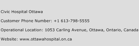 Civic Hospital Ottawa Phone Number Customer Service