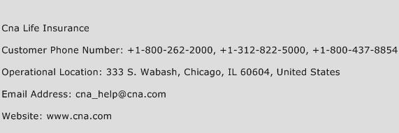 Cna Life Insurance Phone Number Customer Service