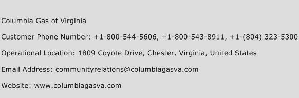 Columbia Gas of Virginia Phone Number Customer Service