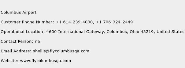 Columbus Airport Phone Number Customer Service