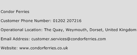 Condor Ferries Phone Number Customer Service