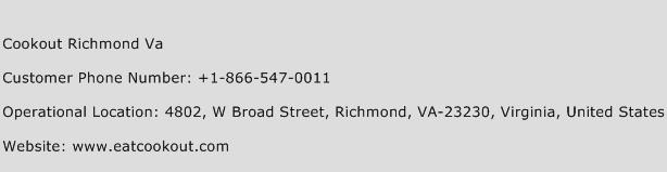Cookout Richmond Va Phone Number Customer Service