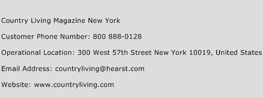 Country Living Magazine New York Phone Number Customer Service