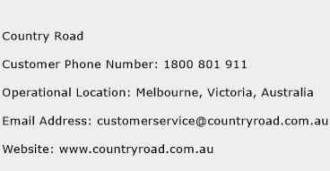 Country Road Phone Number Customer Service