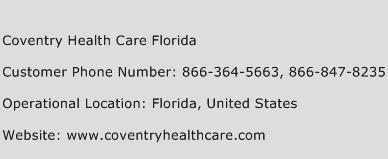 Coventry Health Care Florida Phone Number Customer Service