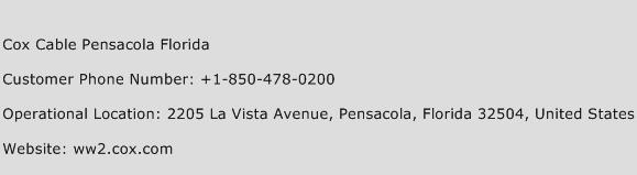 Cox Cable Pensacola Florida Phone Number Customer Service