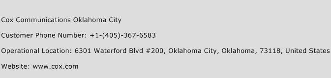 Cox Communications Oklahoma City Phone Number Customer Service