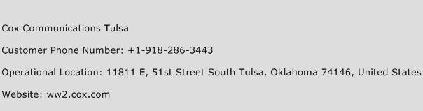 Cox Communications Tulsa Phone Number Customer Service