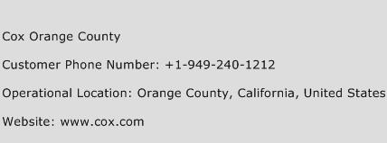 Cox Orange County Phone Number Customer Service