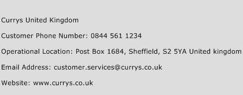 Currys United Kingdom Phone Number Customer Service