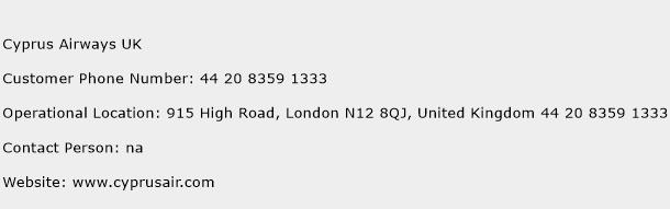 Cyprus Airways UK Phone Number Customer Service