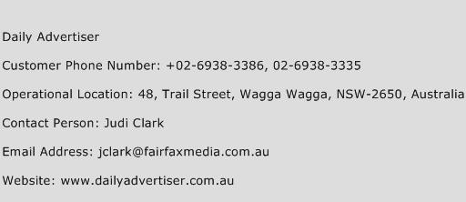 Daily Advertiser Phone Number Customer Service
