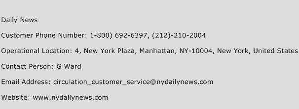 Daily News Phone Number Customer Service