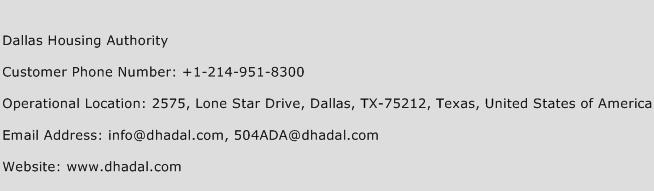 Dallas Housing Authority Phone Number Customer Service