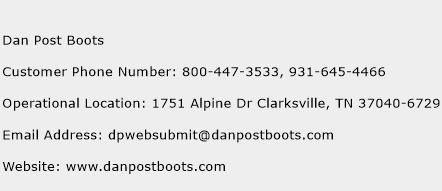 Dan Post Boots Phone Number Customer Service