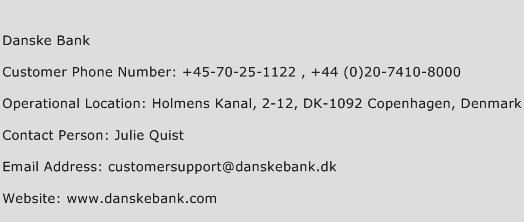 Danske Bank Phone Number Customer Service