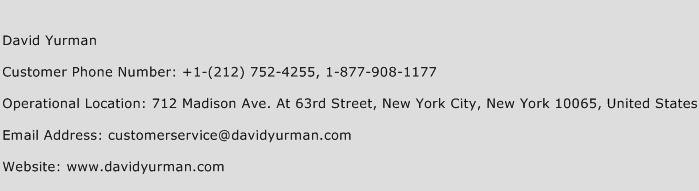 David Yurman Phone Number Customer Service