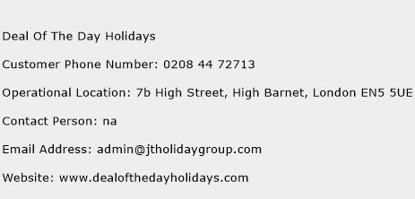 Deal Of The Day Holidays Phone Number Customer Service