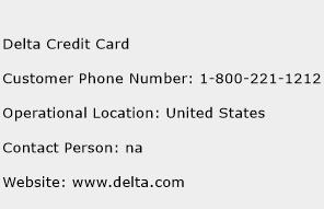 Delta Credit Card Phone Number Customer Service