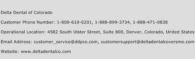 Delta Dental of Colorado Phone Number Customer Service