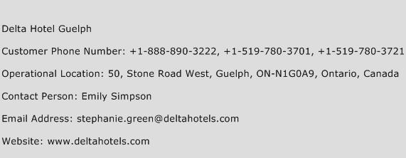 Delta Hotel Guelph Phone Number Customer Service