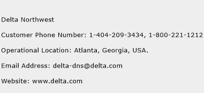 Delta Northwest Phone Number Customer Service