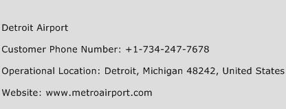 Detroit Airport Phone Number Customer Service