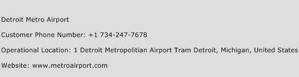 Detroit Metro Airport Phone Number Customer Service