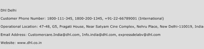 Dhl Delhi Phone Number Customer Service