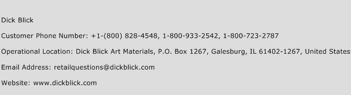 Dick Blick Phone Number Customer Service