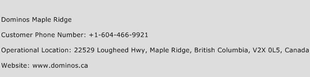 Dominos Maple Ridge Phone Number Customer Service