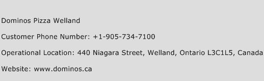 Dominos Pizza Welland Phone Number Customer Service