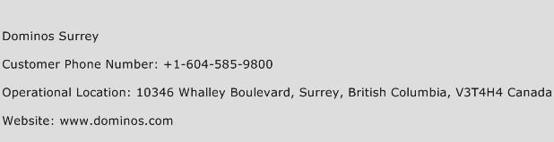 Dominos Surrey Phone Number Customer Service