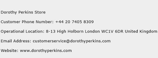 Dorothy Perkins Store Phone Number Customer Service