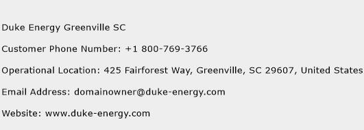 Duke Energy Greenville SC Phone Number Customer Service