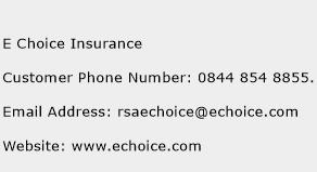 E Choice Insurance Phone Number Customer Service