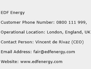 EDF Energy Phone Number Customer Service
