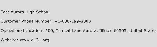 East Aurora High School Phone Number Customer Service