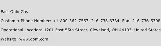 East Ohio Gas Phone Number Customer Service