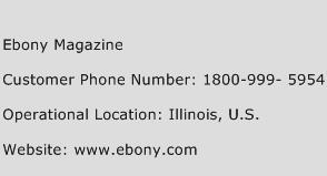 Ebony Magazine Phone Number Customer Service