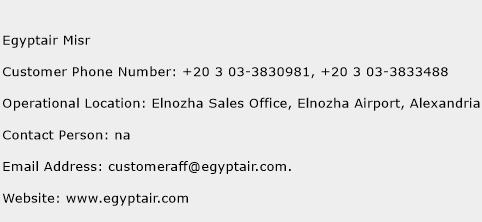Egyptair Misr Phone Number Customer Service