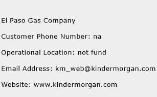 El Paso Gas Company Phone Number Customer Service