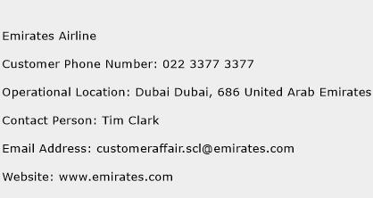 Emirates Airline Phone Number Customer Service