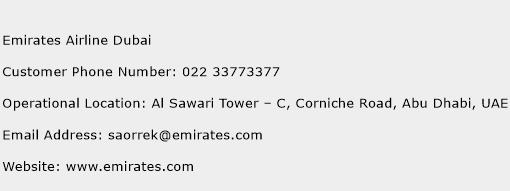 Emirates Airline Dubai Phone Number Customer Service