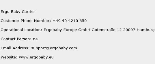 Ergo Baby Carrier Phone Number Customer Service